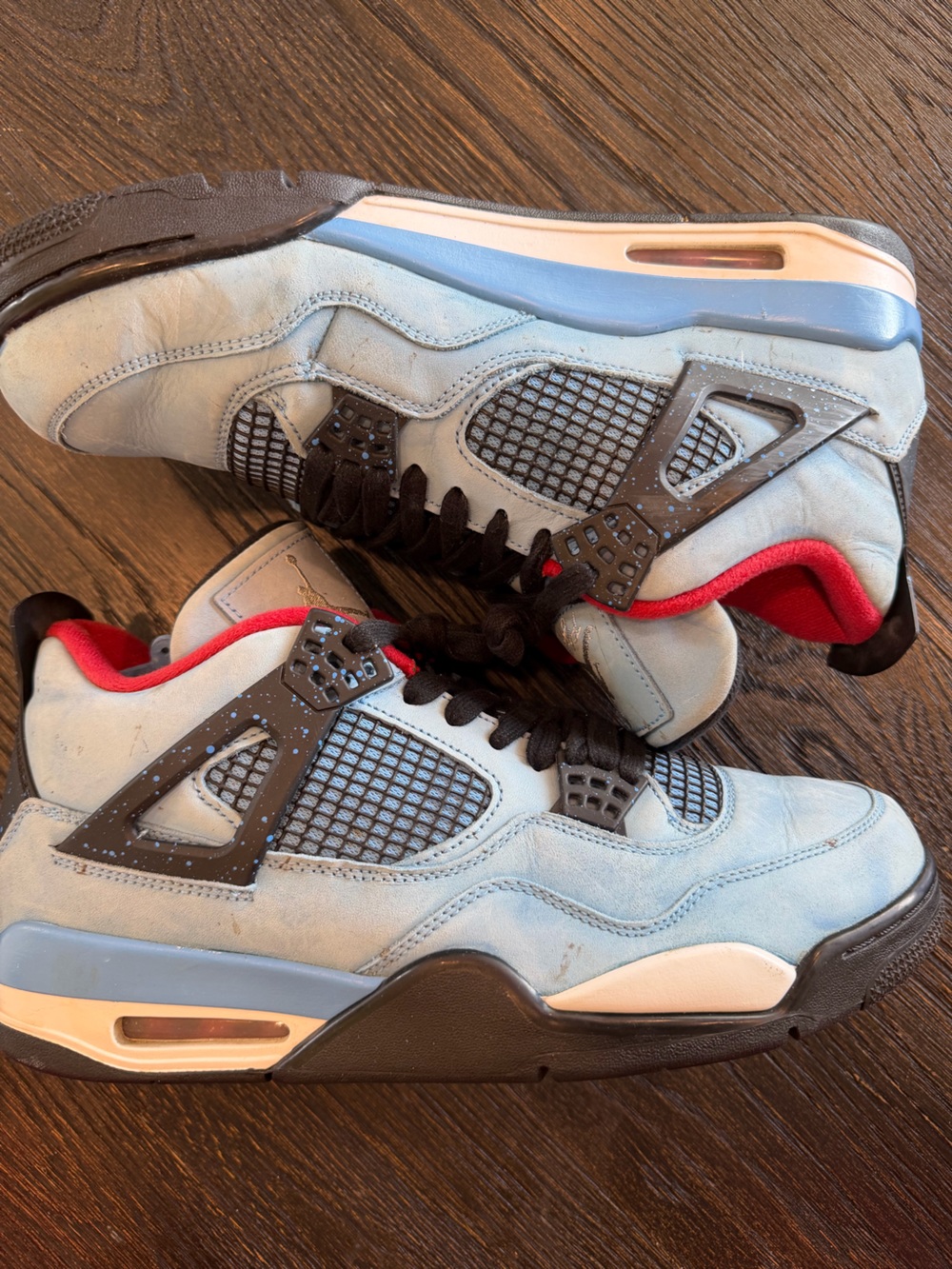 Nike Air Jordan 4 Retro Travis Scott Cactus Jack Blue Suede Men Size 12 Shoes
